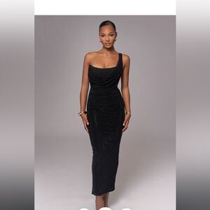 BLACK HOT FIX KRISHNA MAXI DRESS